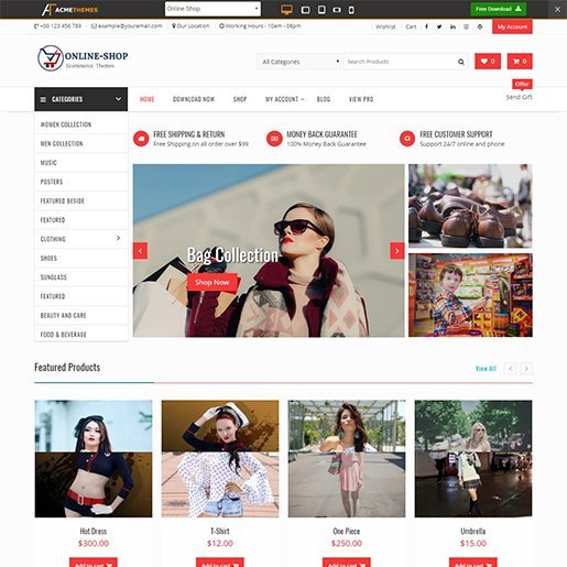 Online Shop WordPress theme