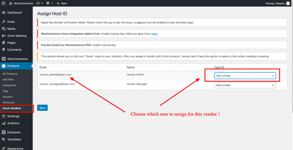 Vendors Assign