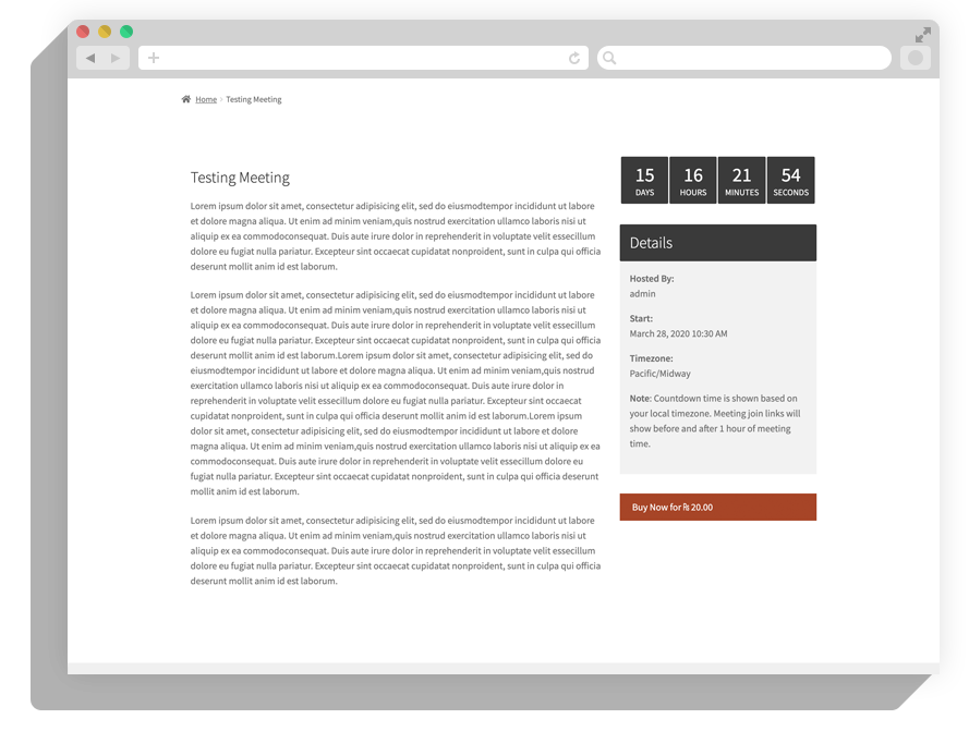 Zoom Integration for WooCommerce
